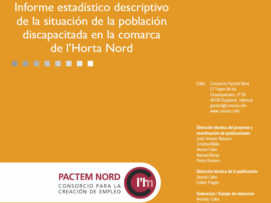 2008 – Informe estadístico descriptivo de la situación de la población discapacitada en la comarca de l’Horta Nord